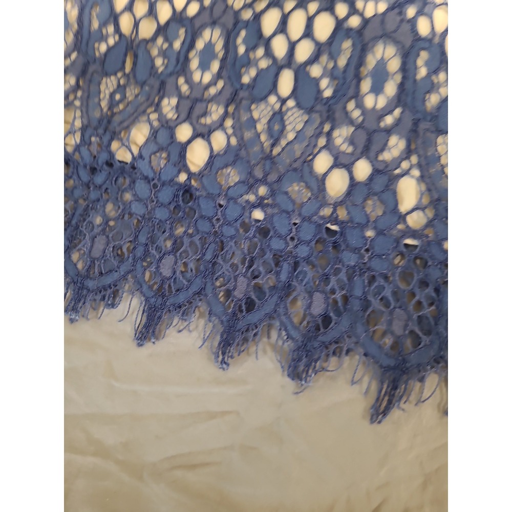 Anthropologie Seen Worn Kept‎ Lace tank blue regal dainty feminine Women SZ 8 - Picture 7 of 12